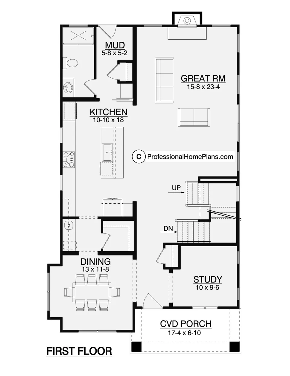 The Chestnut main level floor plan
